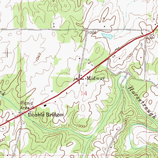 Topographic Map of Midway, AL