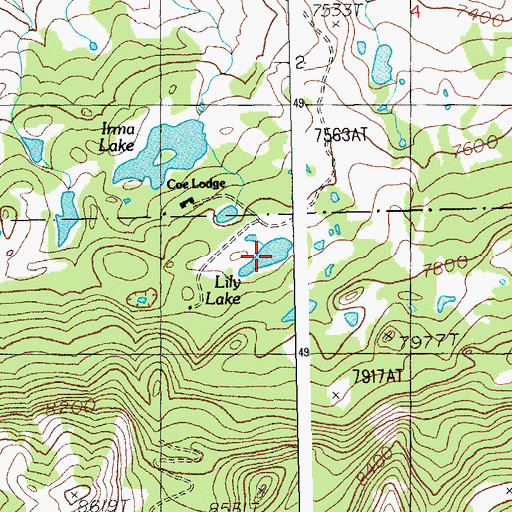 Topographic Map of Lily Lake, WY