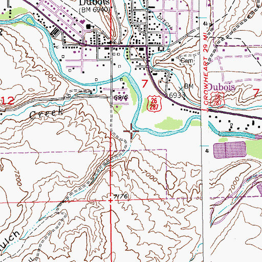Topographic Map of Lime Kiln Gulch, WY