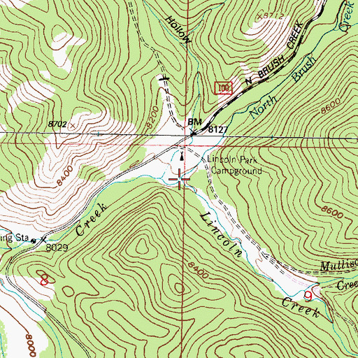 Topographic Map of Lincoln Creek, WY