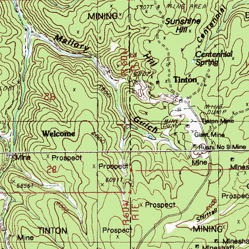 Topographic Map of Lincoln Gulch, WY