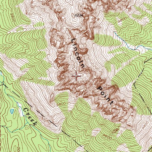 Topographic Map of Lincoln Point, WY