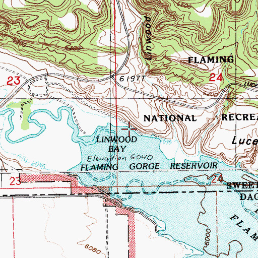 Topographic Map of Linwood Canyon, WY