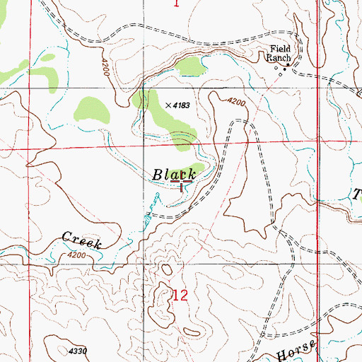 Topographic Map of Lion Creek, WY