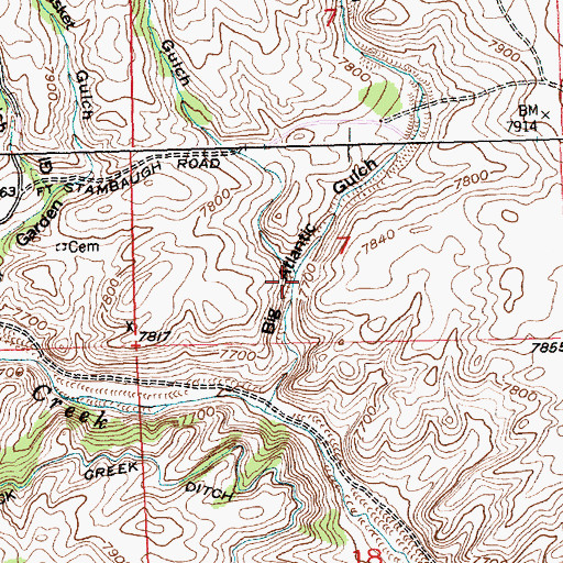 Topographic Map of Little Atlantic Gulch, WY