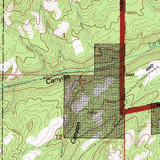 Topographic Map of Little Bear Canyon, WY
