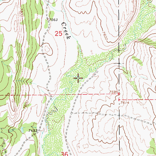 Topographic Map of Little Bear Creek, WY