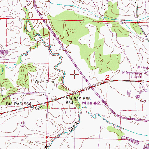 Topographic Map of Milam Creek, AL
