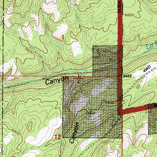 Topographic Map of Little Bear Creek, WY