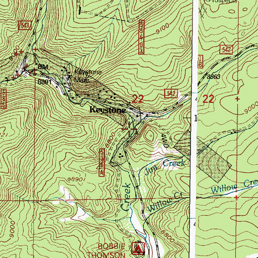 Topographic Map of Little Beaver Creek, WY