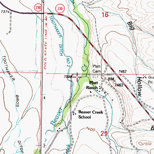 Topographic Map of Little Beaver Creek, WY