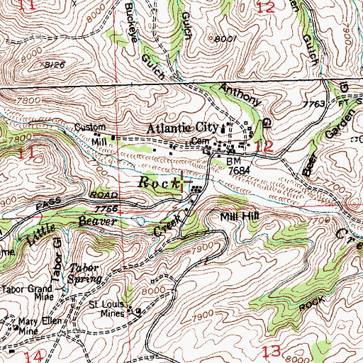 Topographic Map of Little Beaver Creek, WY