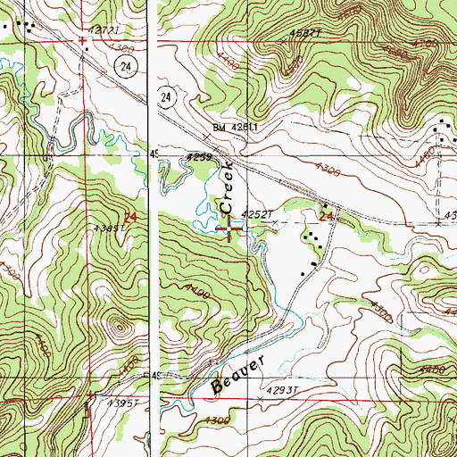 Topographic Map of Little Beaver Creek, WY
