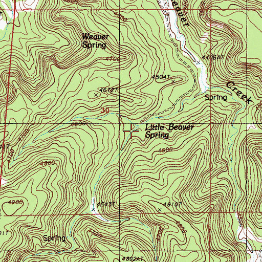 Topographic Map of Little Beaver Spring, WY