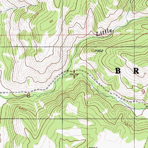 Topographic Map of Little Blind Bull Creek, WY