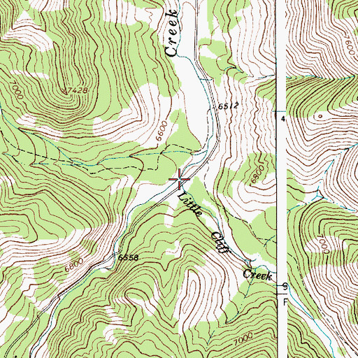 Topographic Map of Little Cliff Creek, WY