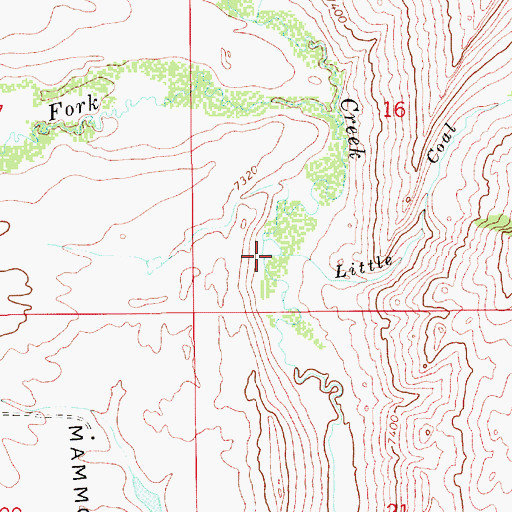 Topographic Map of Little Coal Creek, WY