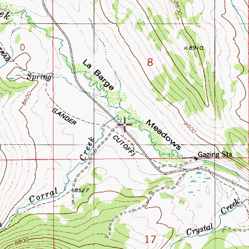 Topographic Map of Little Corral Creek, WY