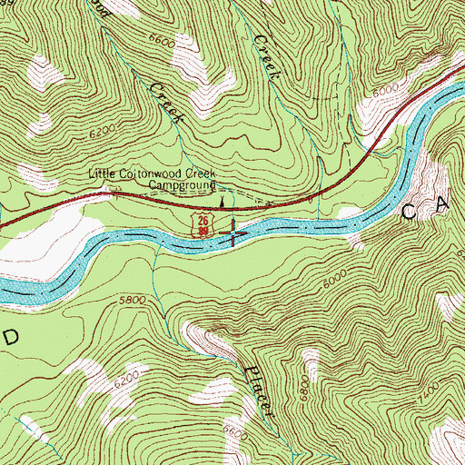 Topographic Map of Little Cottonwood Creek, WY