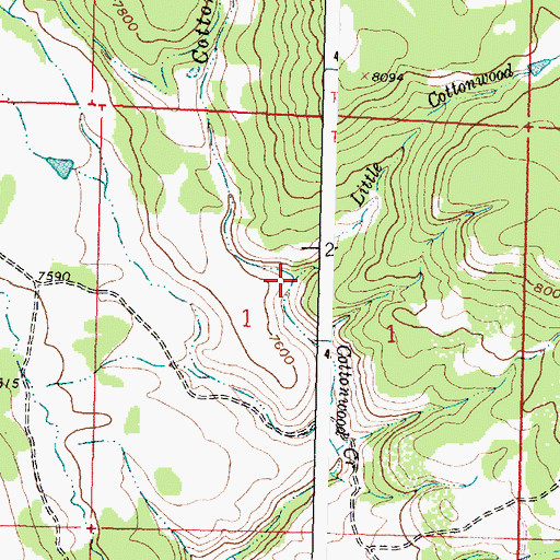 Topographic Map of Little Cottonwood Creek, WY