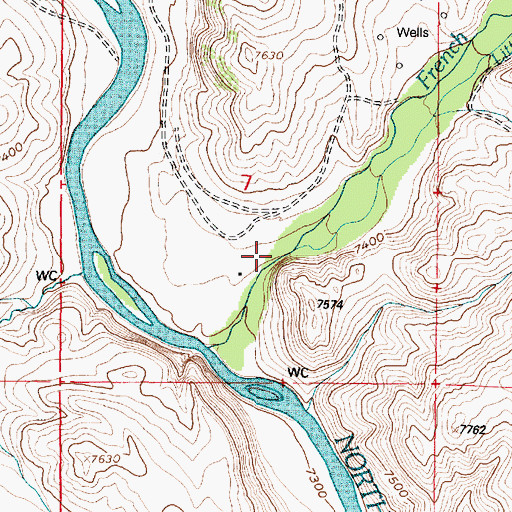Topographic Map of Little Creek, WY