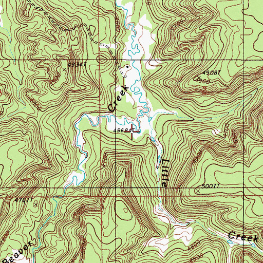 Topographic Map of Little Creek, WY