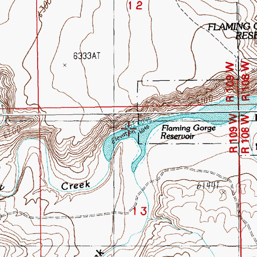 Topographic Map of Little Dry Creek, WY