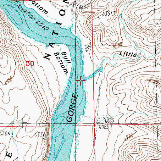 Topographic Map of Little Firehole Canyon, WY
