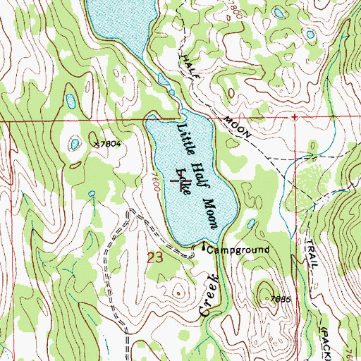 Topographic Map of Little Half Moon Lake, WY