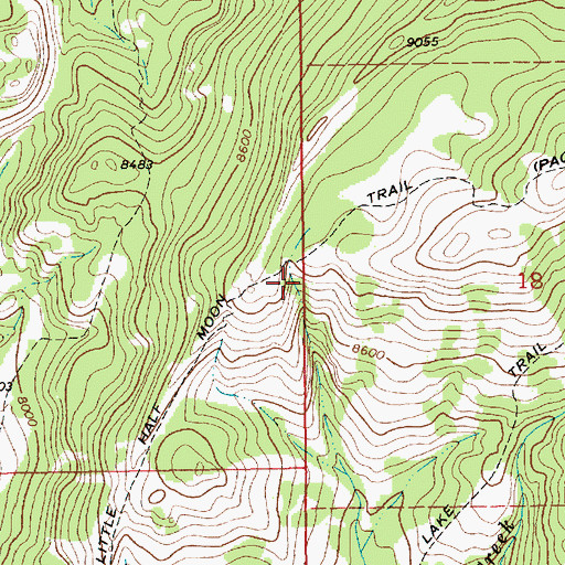 Topographic Map of Little Half Moon Trail, WY