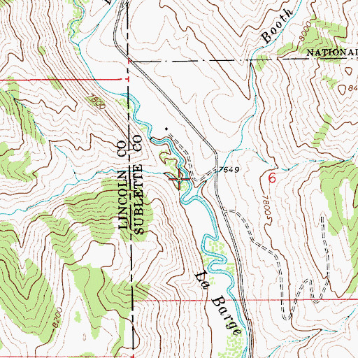 Topographic Map of Little Hornet Creek, WY