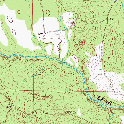 Topographic Map of Mill Creek, AL