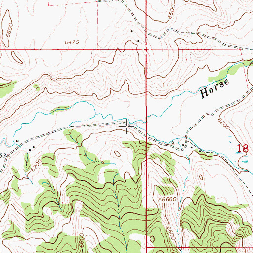 Topographic Map of Little Horse Creek, WY