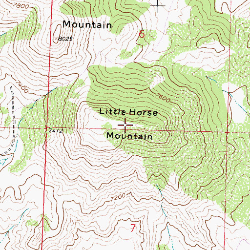 Topographic Map of Little Horse Mountain, WY