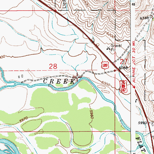 Topographic Map of Little Horsethief Canyon, WY