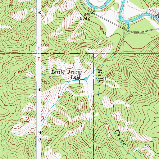 Topographic Map of Little Jenny Lake, WY