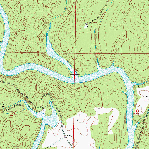 Topographic Map of Mill Creek, AL