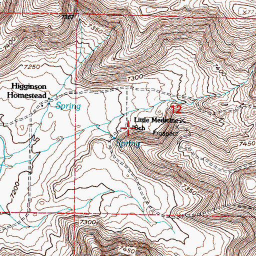 Topographic Map of Little Medicine School, WY