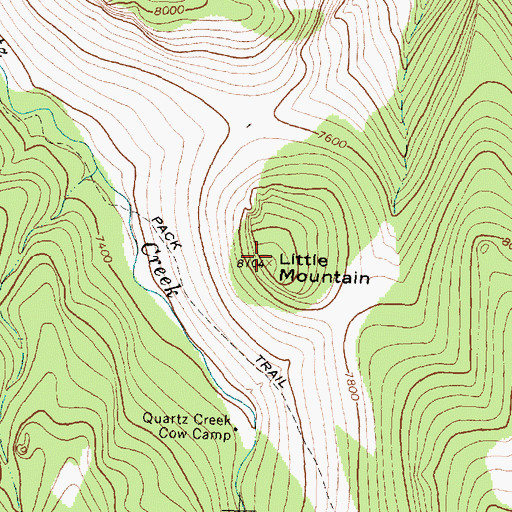 Topographic Map of Little Mountain, WY