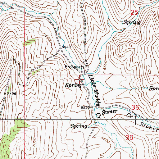 Topographic Map of Little Muddy Creek, WY