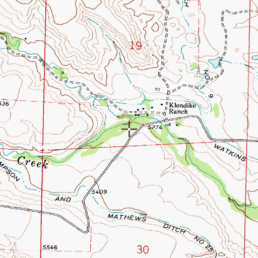 Topographic Map of Little North Fork Crazy Woman Creek, WY