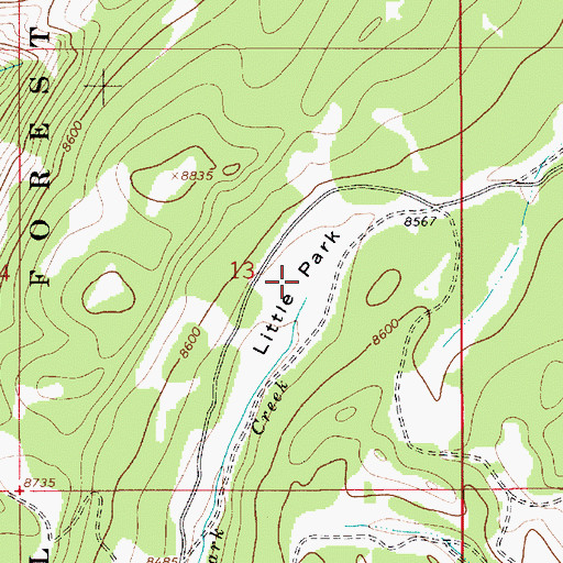 Topographic Map of Little Park, WY