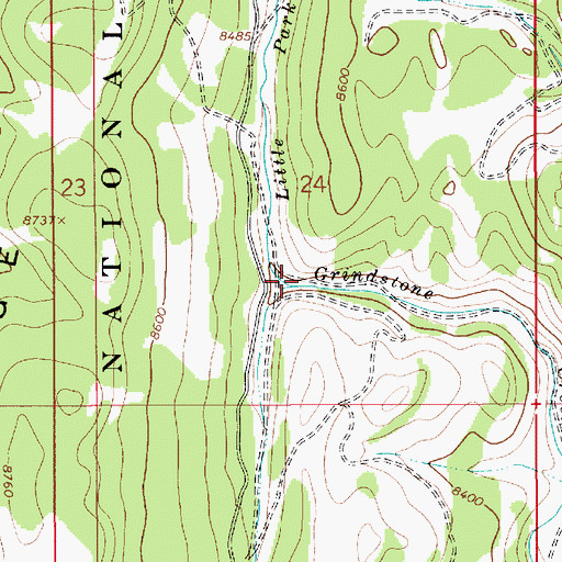 Topographic Map of Little Park Creek, WY