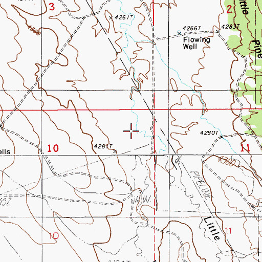 Topographic Map of Little Piney Creek, WY