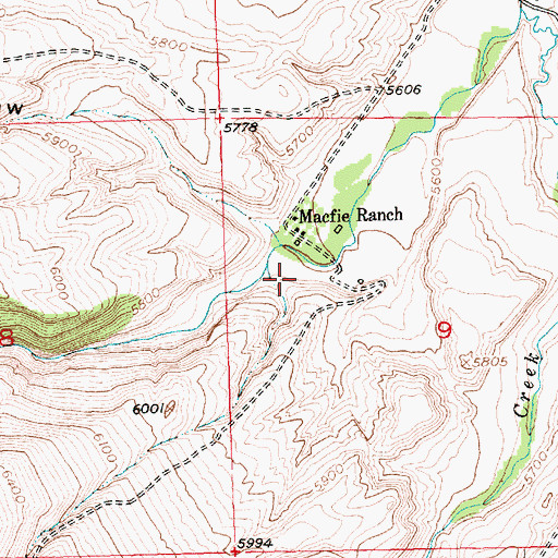 Topographic Map of Little Popo Agie Canyon, WY