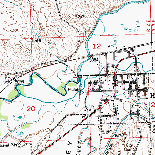 Topographic Map of Little Popo Agie River, WY