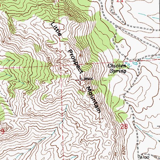 Topographic Map of Little Prospect Mountain, WY