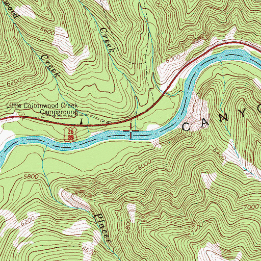 Topographic Map of Little Red Creek, WY