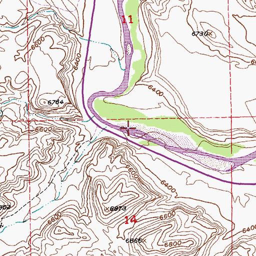 Topographic Map of Little Red Creek, WY