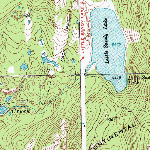 Topographic Map of Little Sandy Creek, WY